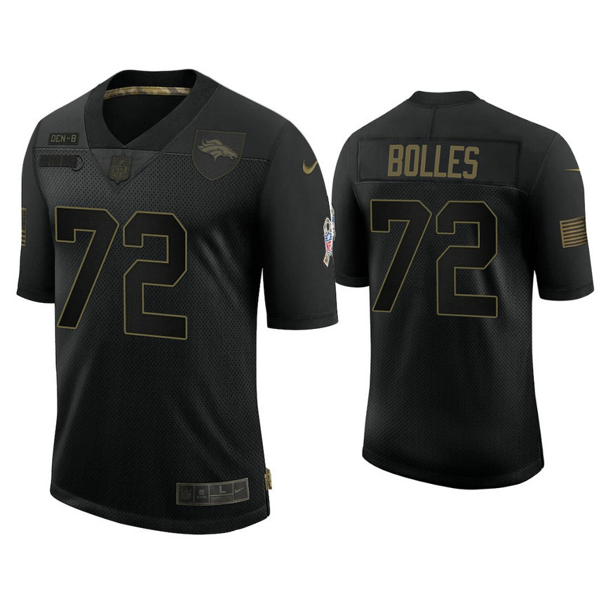 Denver Broncos #72 Garett Bolles Black 2020 Salute to Service Limited Jersey