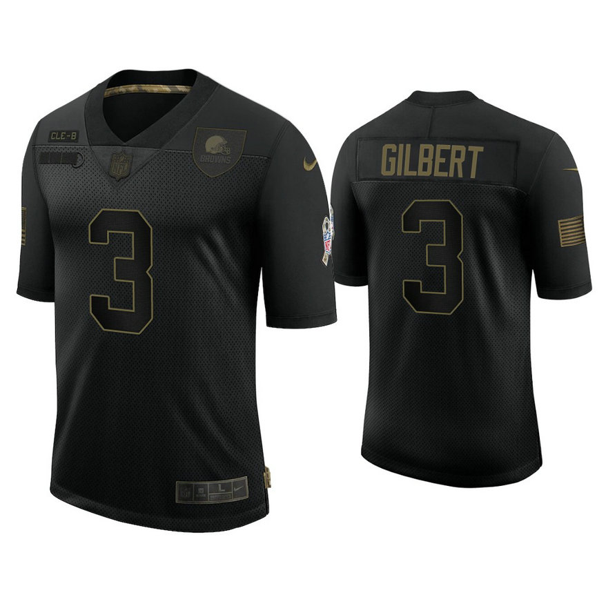 Cleveland Browns #3 Garrett Gilbert Black 2020 Salute to Service Limited Jersey Cleveland Browns #3 Garrett Gilbert Black 2020 Salute to Service Limited Jersey