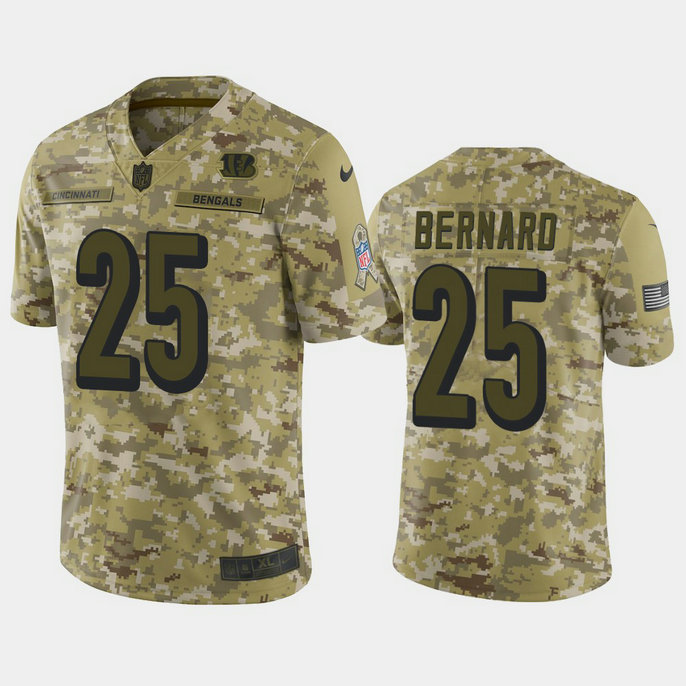 Cincinnati Bengals Giovani Bernard #25 2018 Salute to Service Limited Camo Jersey With Super Bowl LVI Patch Cincinnati Bengals Giovani Bernard #25 2018 Salute to Service Limited Camo Jersey With Super Bowl LVI Patch