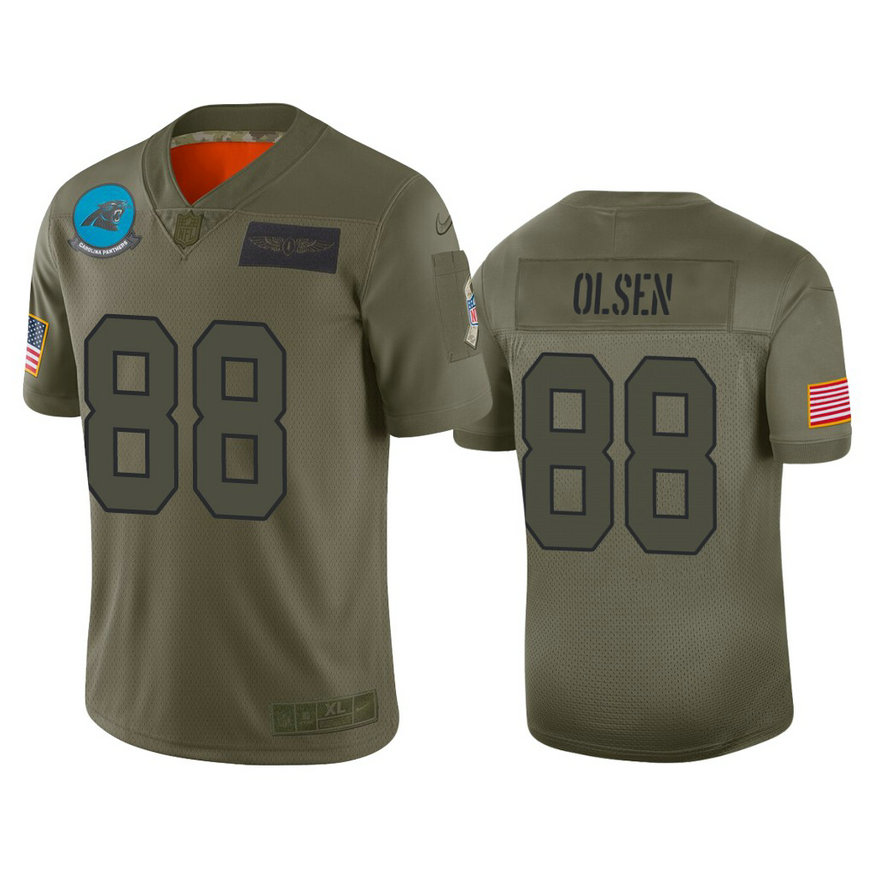 Carolina Panthers #88 Greg Olsen Camo 2019 Salute to Service Limited Jersey