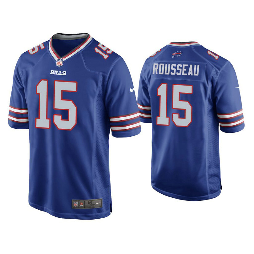 Buffalo Bills #15 Gregory Rousseau Royal 2021 NFL Draft Game Jersey Buffalo Bills #15 Gregory Rousseau Royal 2021 NFL Draft Game Jersey