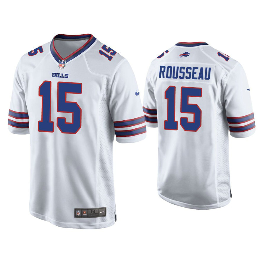 Buffalo Bills #15 Gregory Rousseau White 2021 NFL Draft Game Jersey Buffalo Bills #15 Gregory Rousseau White 2021 NFL Draft Game Jersey