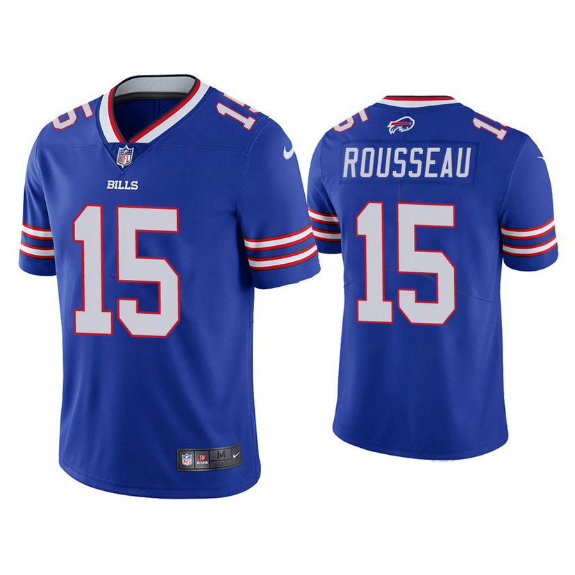 Buffalo Bills #15 Gregory Rousseau Royal 2021 NFL Draft Vapor Limited Jersey Buffalo Bills #15 Gregory Rousseau Royal 2021 NFL Draft Vapor Limited Jersey