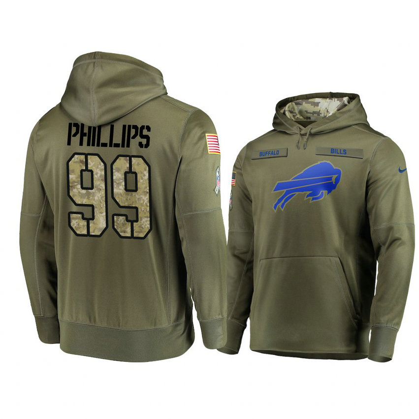 Buffalo Bills #99 Harrison Phillips Olive Pullover Hoodie 2018 Salute To Service Buffalo Bills #99 Harrison Phillips Olive Pullover Hoodie 2018 Salute To Service
