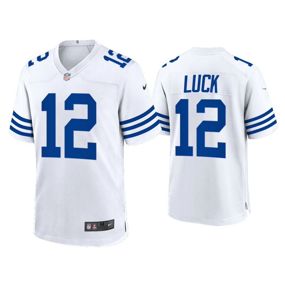 Indianapolis Colts #12 Andrew Luck White 2021 Throwback Game Jersey Indianapolis Colts #12 Andrew Luck White 2021 Throwback Game Jersey