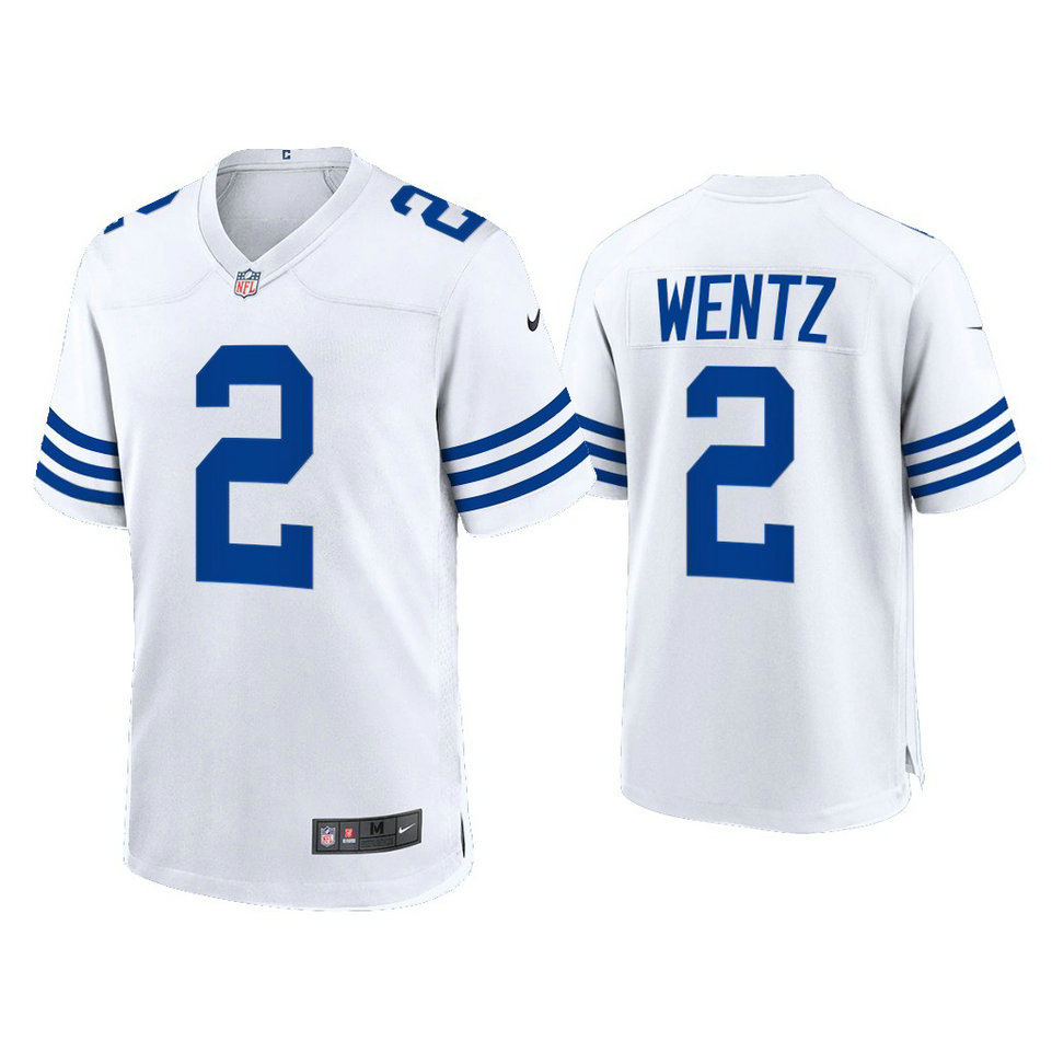 Indianapolis Colts #2 Carson Wentz White 2021 Throwback Game Jersey Indianapolis Colts #2 Carson Wentz White 2021 Throwback Game Jersey