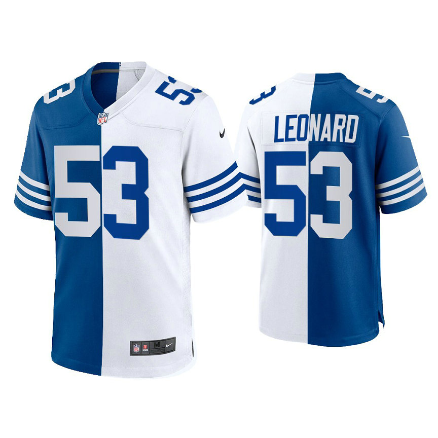 Indianapolis Colts #53 Darius Leonard Royal White 2021 Throwback Jersey Indianapolis Colts #53 Darius Leonard Royal White 2021 Throwback Jersey