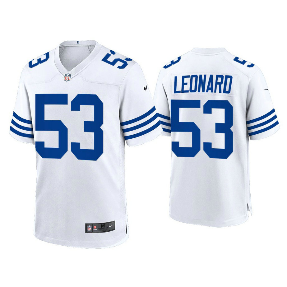 Indianapolis Colts #53 Darius Leonard White 2021 Throwback Game Jersey Indianapolis Colts #53 Darius Leonard White 2021 Throwback Game Jersey