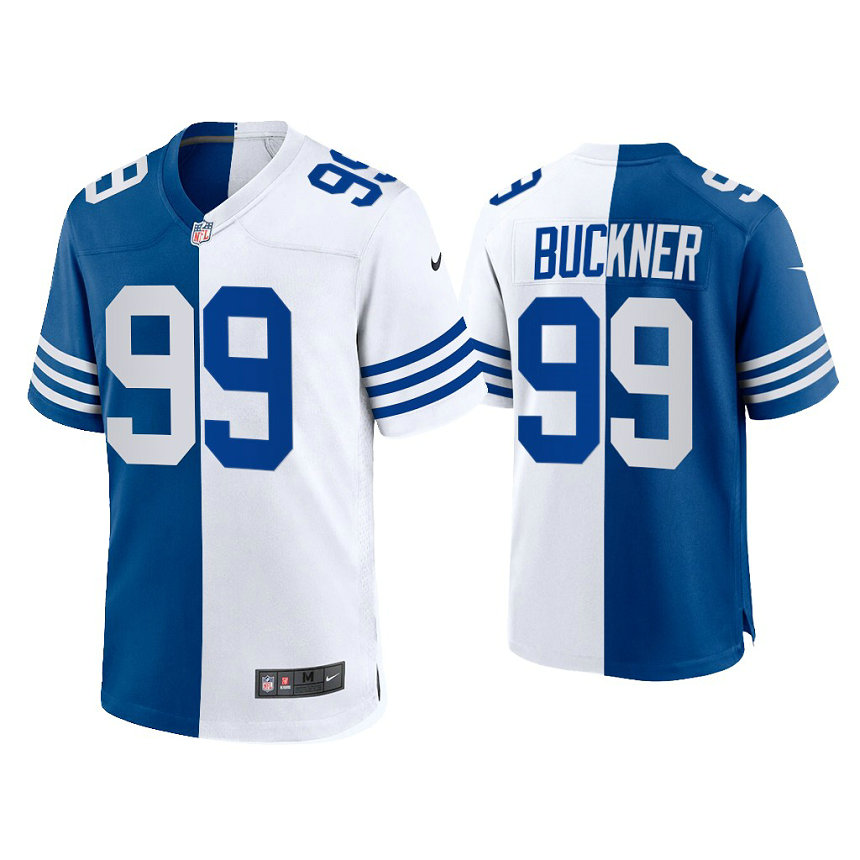 Indianapolis Colts #99 DeForest Buckner Royal White 2021 Throwback Jersey