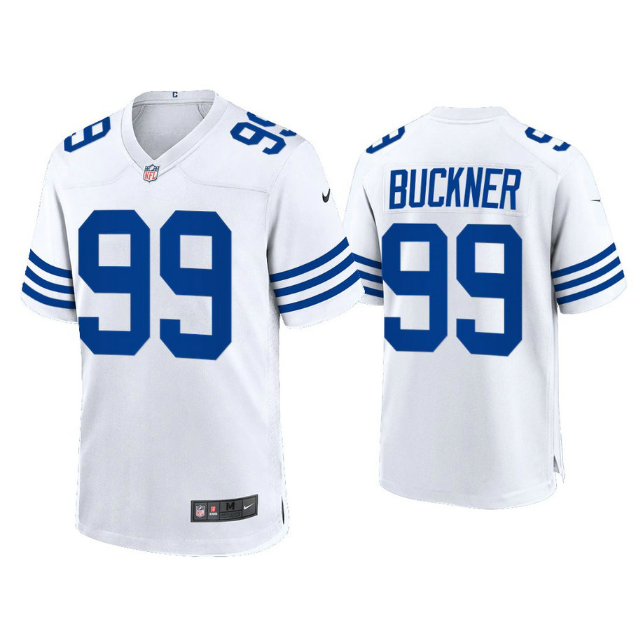 Indianapolis Colts #99 DeForest Buckner White 2021 Throwback Game Jersey Indianapolis Colts #99 DeForest Buckner White 2021 Throwback Game Jersey