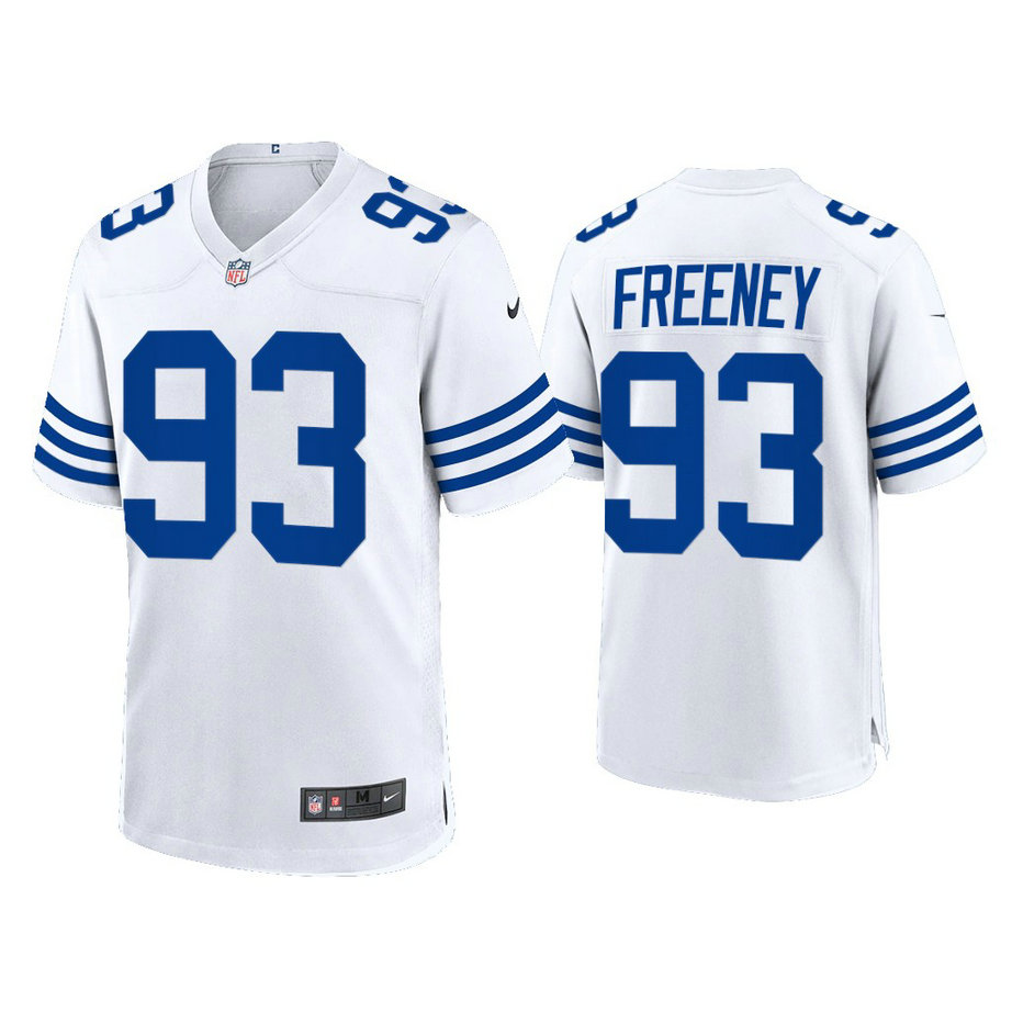 Indianapolis Colts #93 Dwight Freeney White 2021 Throwback Game Jersey