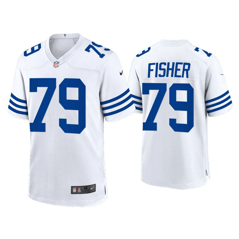 Indianapolis Colts #79 Eric Fisher White 2021 Throwback Game Jersey