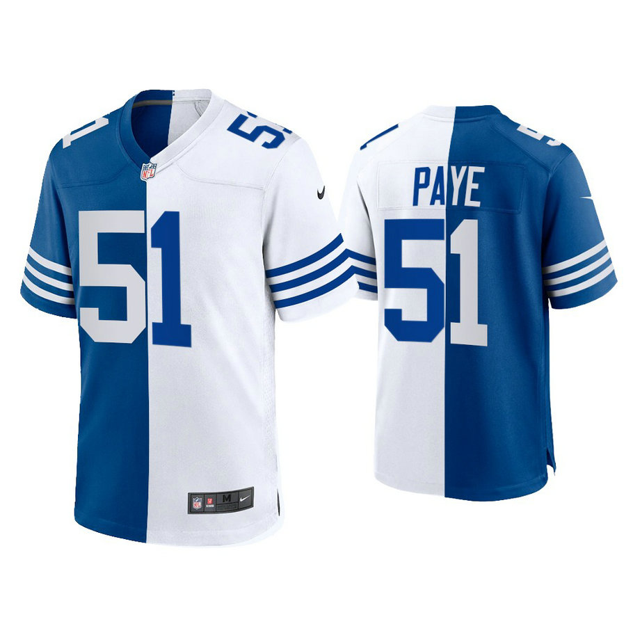 Indianapolis Colts #51 Kwity Paye Royal White 2021 Throwback Jersey