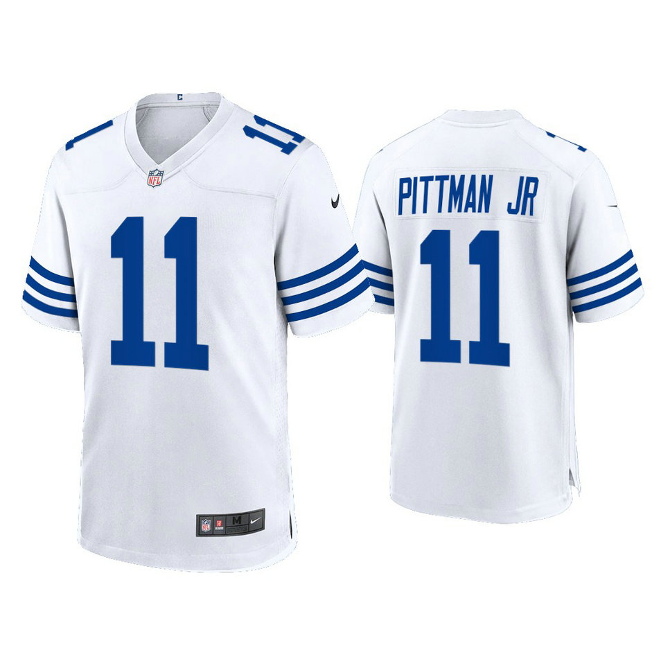 Indianapolis Colts #11 Michael Pittman Jr. White 2021 Throwback Game Jersey