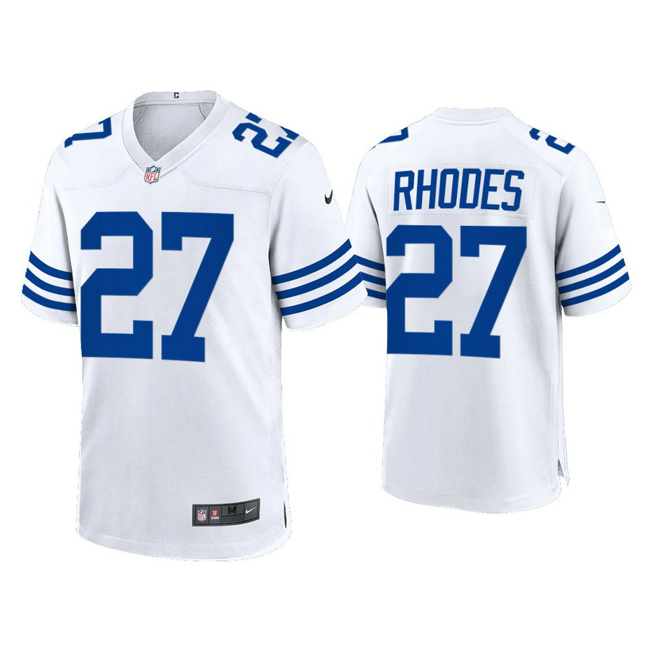 Indianapolis Colts #27 Xavier Rhodes White 2021 Throwback Game Jersey Indianapolis Colts #27 Xavier Rhodes White 2021 Throwback Game Jersey