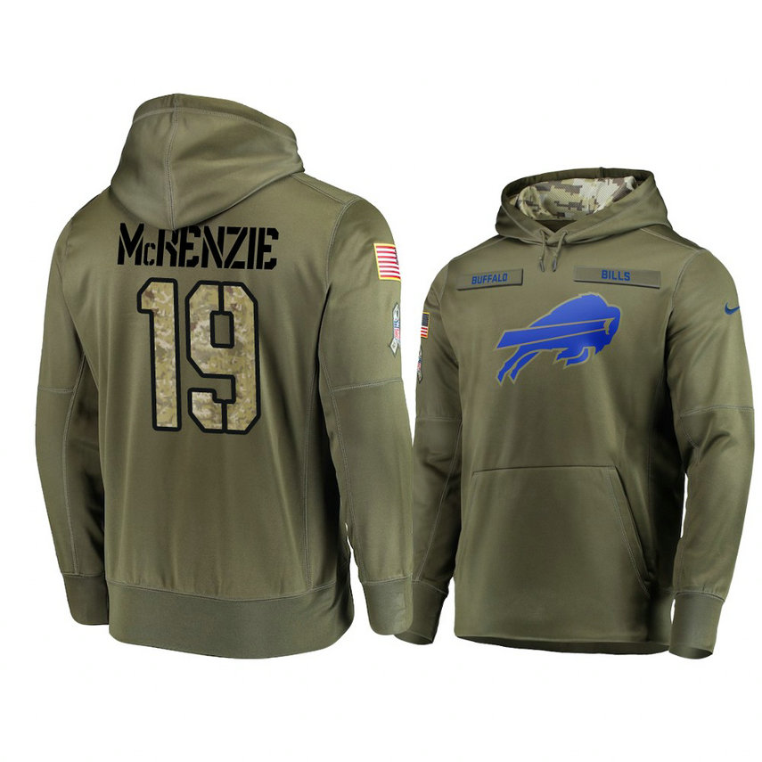Buffalo Bills #19 Isaiah McKenzie Olive Pullover Hoodie 2018 Salute To Service Buffalo Bills #19 Isaiah McKenzie Olive Pullover Hoodie 2018 Salute To Service