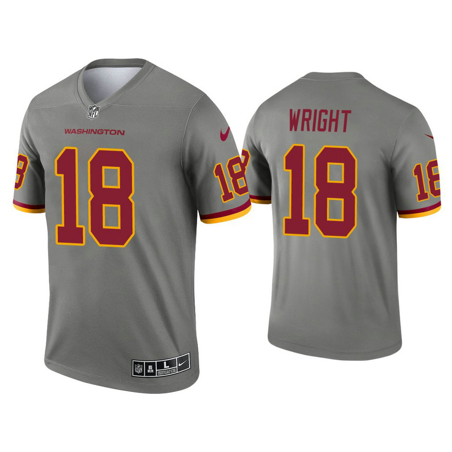 Washington Football Team #18 Isaiah Wright Steel Inverted Legend Jersey