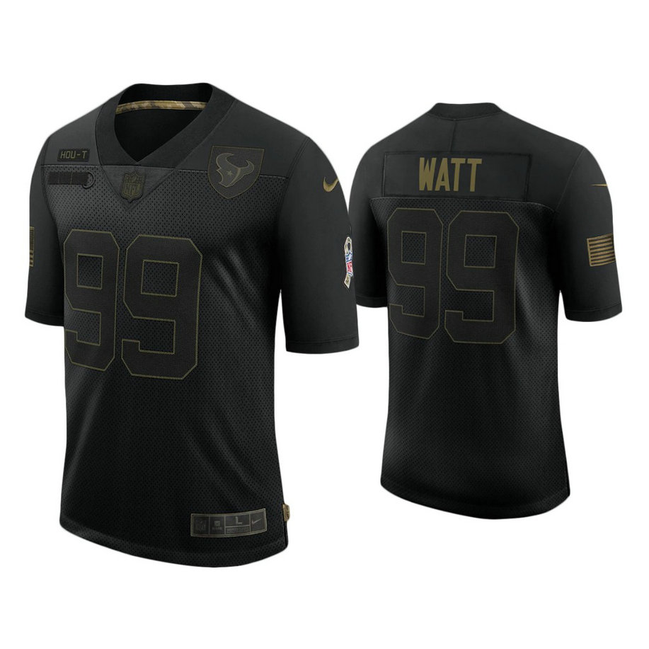 Houston Texans #99 J.J. Watt Black 2020 Salute to Service Limited Jersey