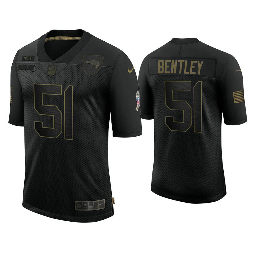 New England Patriots #51 Ja'Whaun Bentley Black 2020 Salute to Service Limited Jersey