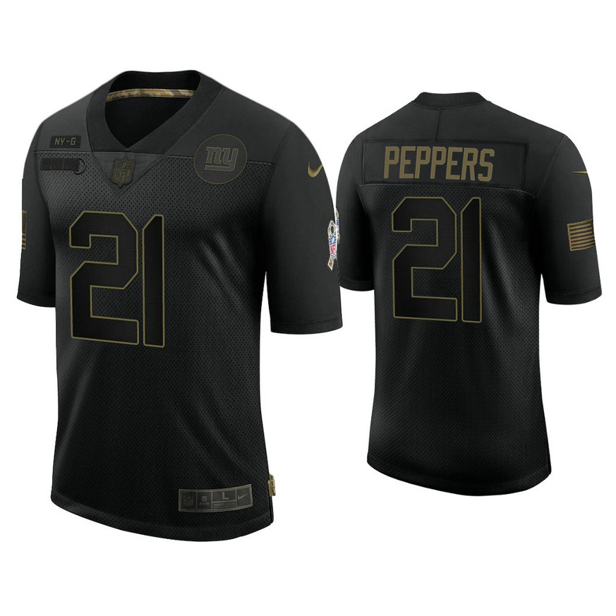 New York Giants #21 Jabrill Peppers Black 2020 Salute to Service Limited Jersey New York Giants #21 Jabrill Peppers Black 2020 Salute to Service Limited Jersey