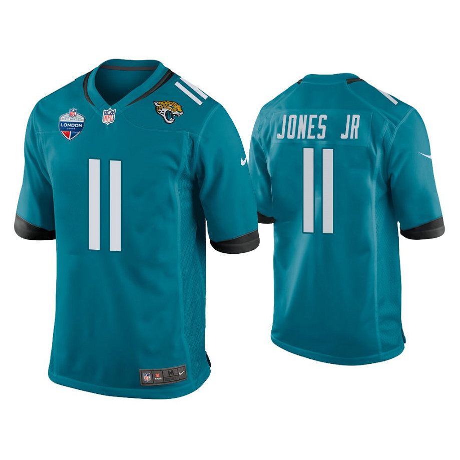 Jacksonville Jaguars #11 Marvin Jones Jr. Teal 2021 London Games Patch Game Jersey Jacksonville Jaguars #11 Marvin Jones Jr. Teal 2021 London Games Patch Game Jersey