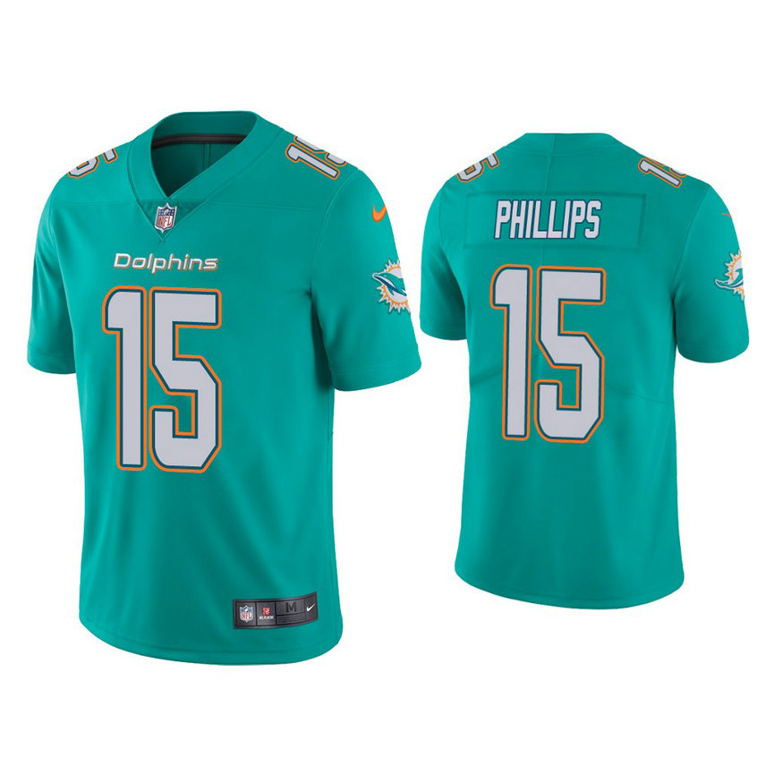 Miami Dolphins #15 Jaelan Phillips Aqua 2021 NFL Draft Vapor Limited Jersey Miami Dolphins #15 Jaelan Phillips Aqua 2021 NFL Draft Vapor Limited Jersey