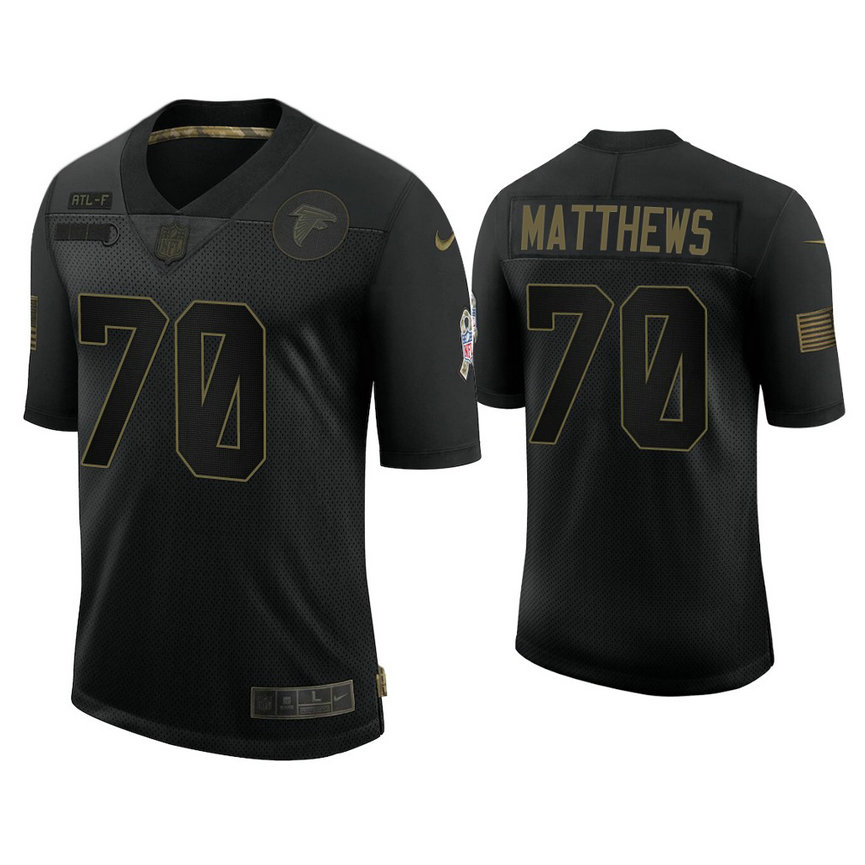 Atlanta Falcons #70 Jake Matthews Black 2020 Salute to Service Limited Jersey Atlanta Falcons #70 Jake Matthews Black 2020 Salute to Service Limited Jersey