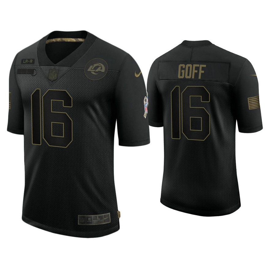 Los Angeles Rams #16 Jared Goff Black 2020 Salute to Service Limited Jersey