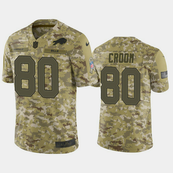 Buffalo Bills Jason Croom #80 Camo Jersey 2018 Salute to Service Buffalo Bills Jason Croom #80 Camo Jersey 2018 Salute to Service