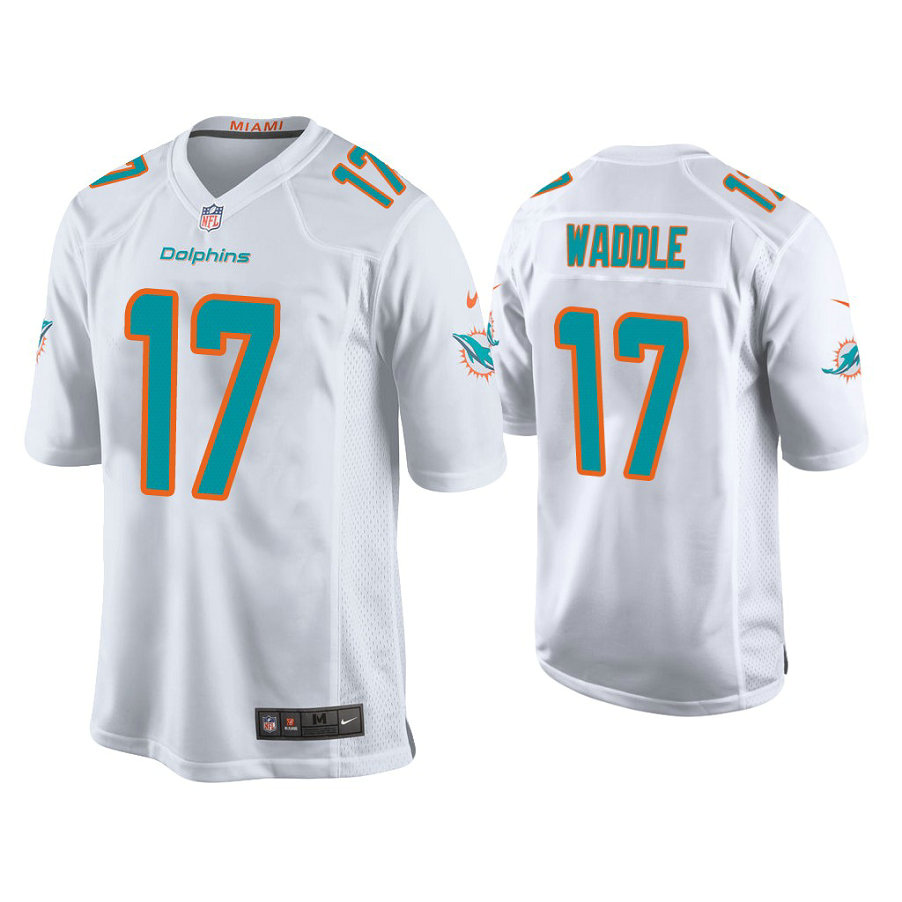 Miami Dolphins #17 Jaylen Waddle White 2021 NFL Draft Game Jersey