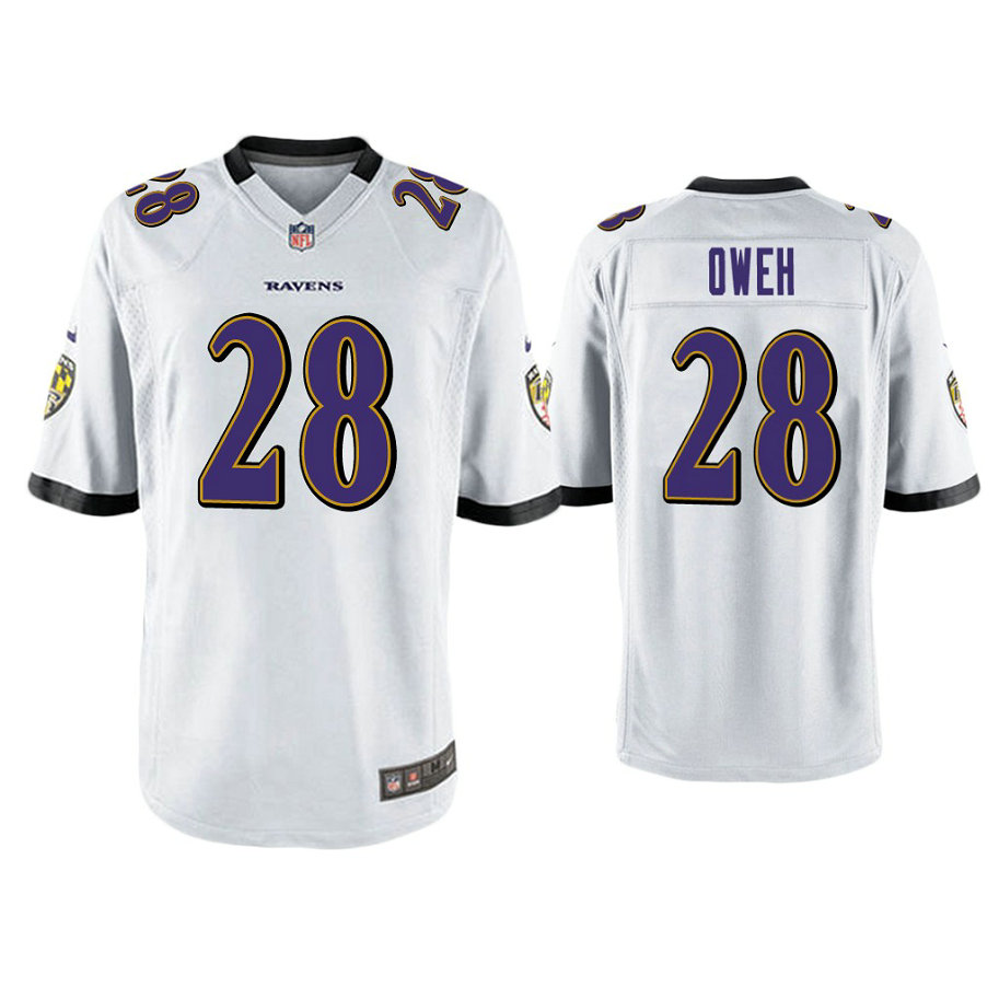 Baltimore Ravens #28 Jayson Oweh White 2021 NFL Draft Game Jersey Baltimore Ravens #28 Jayson Oweh White 2021 NFL Draft Game Jersey