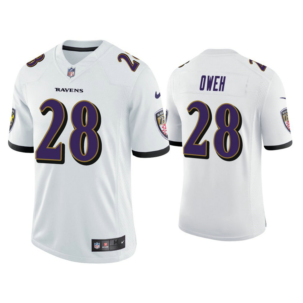 Baltimore Ravens #28 Jayson Oweh White 2021 NFL Draft Vapor Limited Jersey Baltimore Ravens #28 Jayson Oweh White 2021 NFL Draft Vapor Limited Jersey