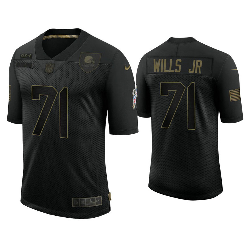 Cleveland Browns #71 Jedrick Wills Black 2020 Salute to Service Limited Jersey Cleveland Browns #71 Jedrick Wills Black 2020 Salute to Service Limited Jersey