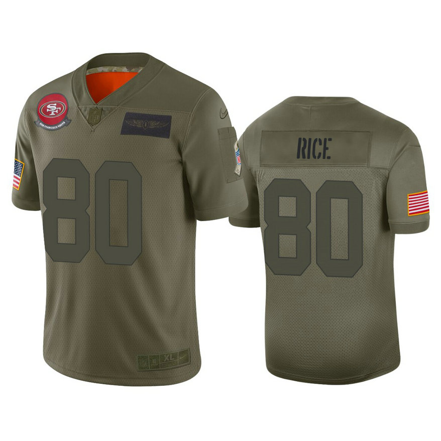 San Francisco 49ers #80 Jerry Rice Camo 2019 Salute to Service Limited Jersey San Francisco 49ers #80 Jerry Rice Camo 2019 Salute to Service Limited Jersey