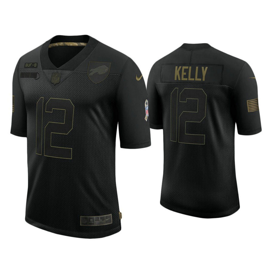 Buffalo Bills #12 Jim Kelly Black 2020 Salute to Service Limited Jersey Buffalo Bills #12 Jim Kelly Black 2020 Salute to Service Limited Jersey