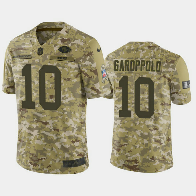 San Francisco 49ers Jimmy Garoppolo #10 2018 Salute to Service Limited Camo Jersey San Francisco 49ers Jimmy Garoppolo #10 2018 Salute to Service Limited Camo Jersey
