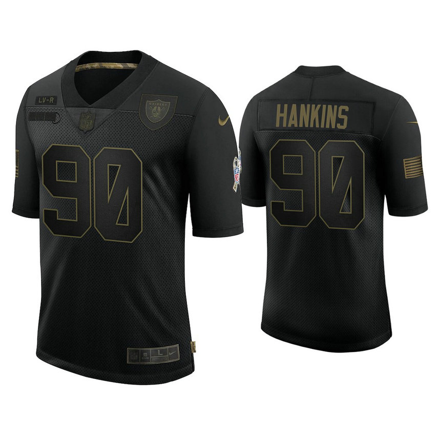 Las Vegas Raiders #90 Johnathan Hankins Black 2020 Salute to Service Limited Jersey Las Vegas Raiders #90 Johnathan Hankins Black 2020 Salute to Service Limited Jersey