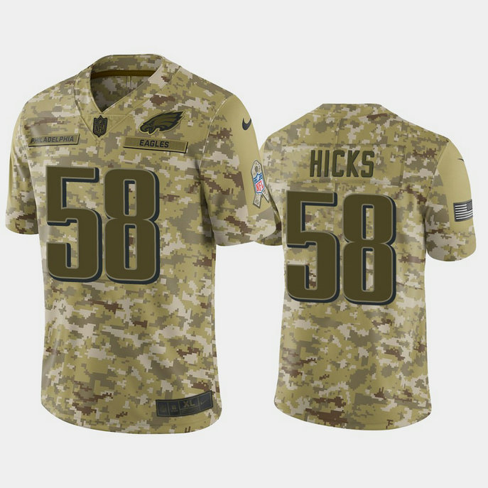 Philadelphia Eagles Jordan Hicks #58 2018 Salute to Service Limited Camo Jersey