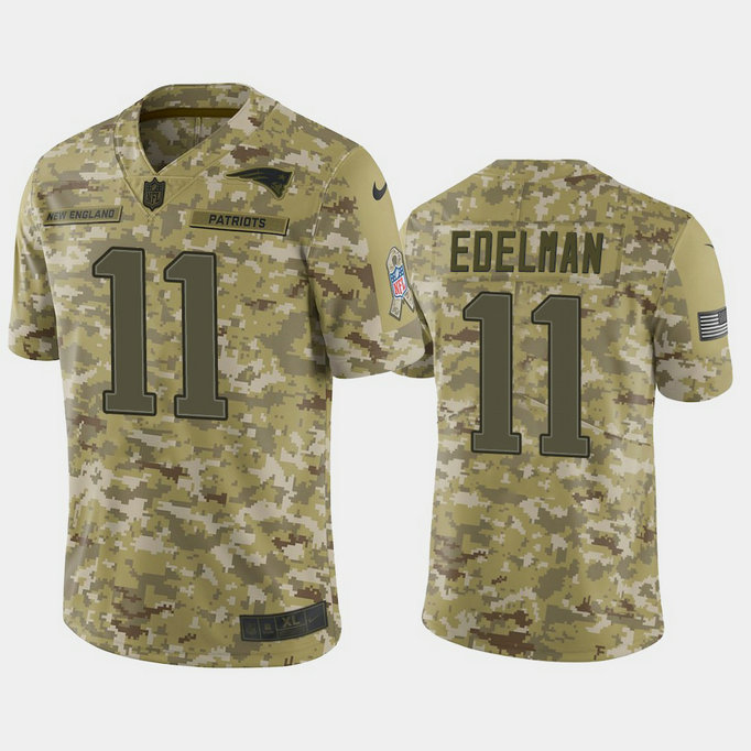 New England Patriots Julian Edelman #11 2018 Salute to Service Limited Camo Jersey