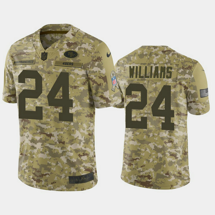 San Francisco 49ers K'Waun Williams #24 2018 Salute to Service Limited Camo Jersey