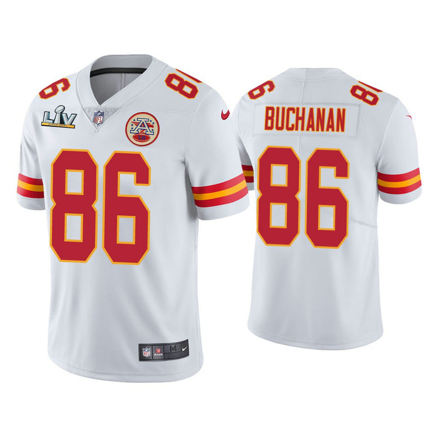2021 Kansas City Chiefs #86 Buck Buchanan White Super Bowl LIV White Vapor Limited Jersey