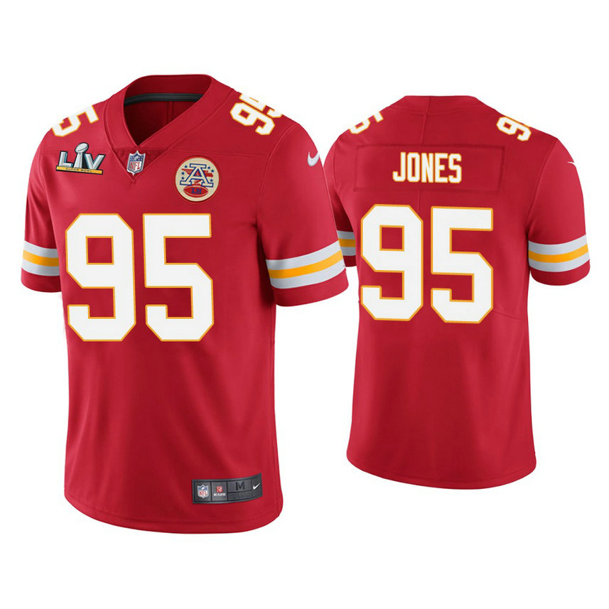2021 Kansas City Chiefs #95 Chris Jones Red Super Bowl LIV Red Vapor Limited Jersey 2021 Kansas City Chiefs #95 Chris Jones Red Super Bowl LIV Red Vapor Limited Jersey