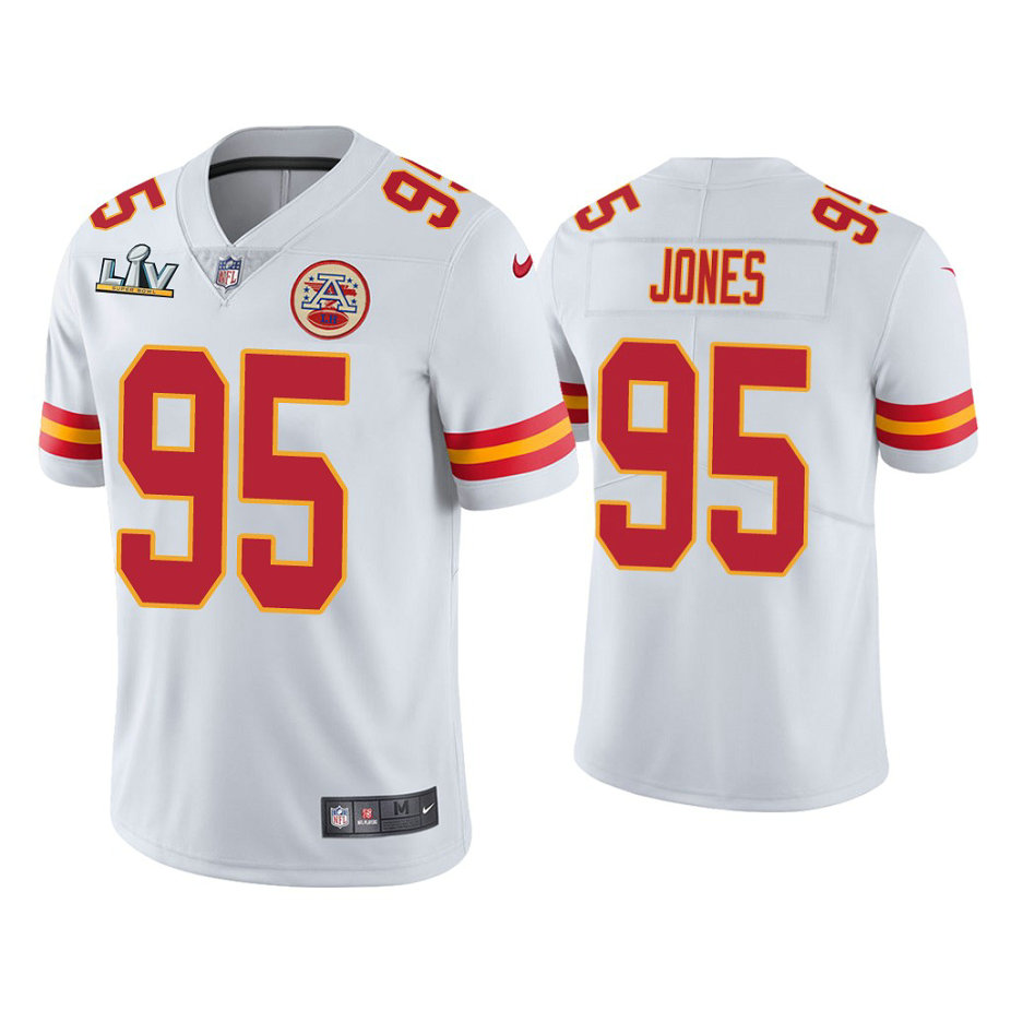 2021 Kansas City Chiefs #95 Chris Jones White Super Bowl LIV White Vapor Limited Jersey 2021 Kansas City Chiefs #95 Chris Jones White Super Bowl LIV White Vapor Limited Jersey