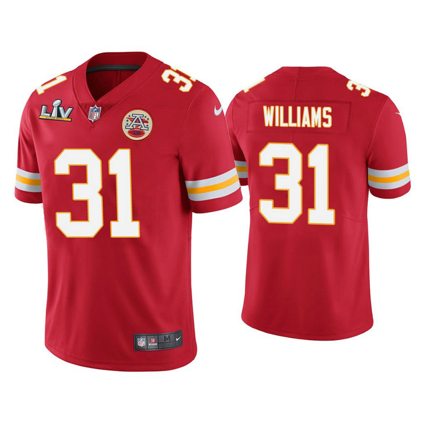 2021 Kansas City Chiefs #31 Darrel Williams Red Super Bowl LIV Red Vapor Limited Jersey