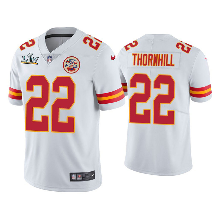 2021 Kansas City Chiefs #22 Juan Thornhill White Super Bowl LIV White Vapor Limited Jersey 2021 Kansas City Chiefs #22 Juan Thornhill White Super Bowl LIV White Vapor Limited Jersey