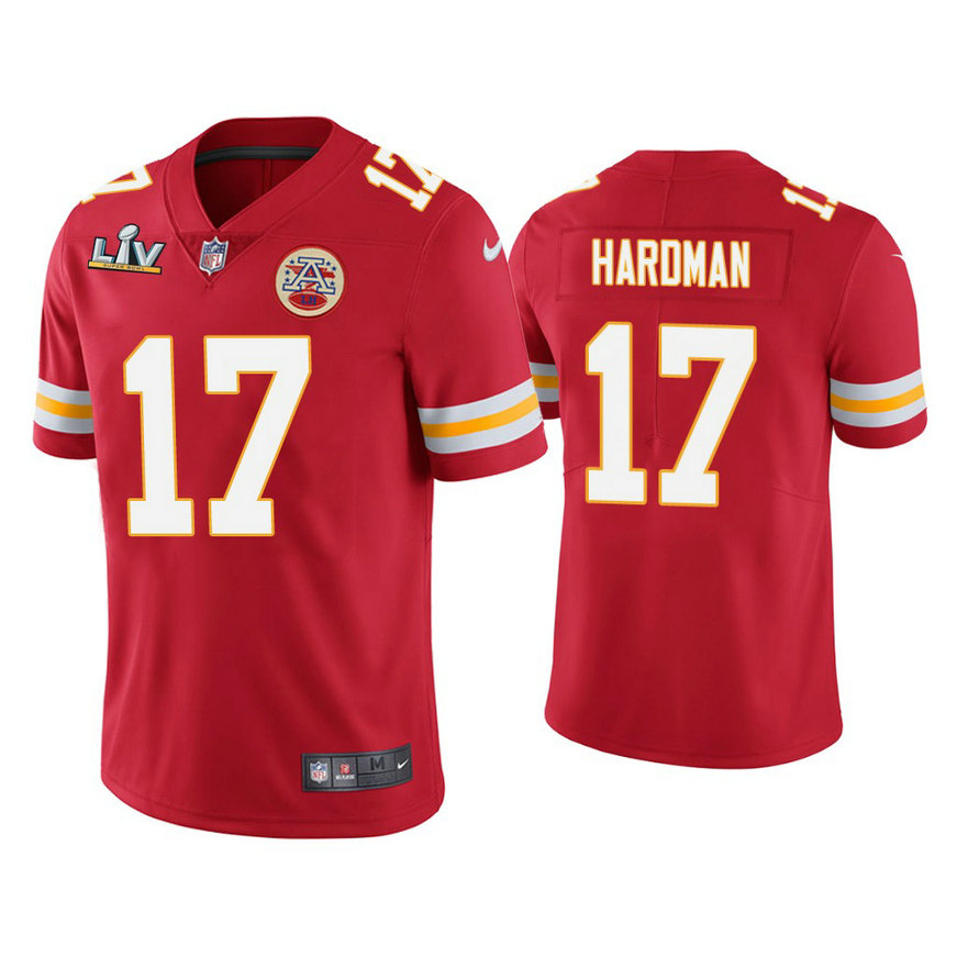 2021 Kansas City Chiefs #17 Mecole Hardman Red Super Bowl LIV Red Vapor Limited Jersey
