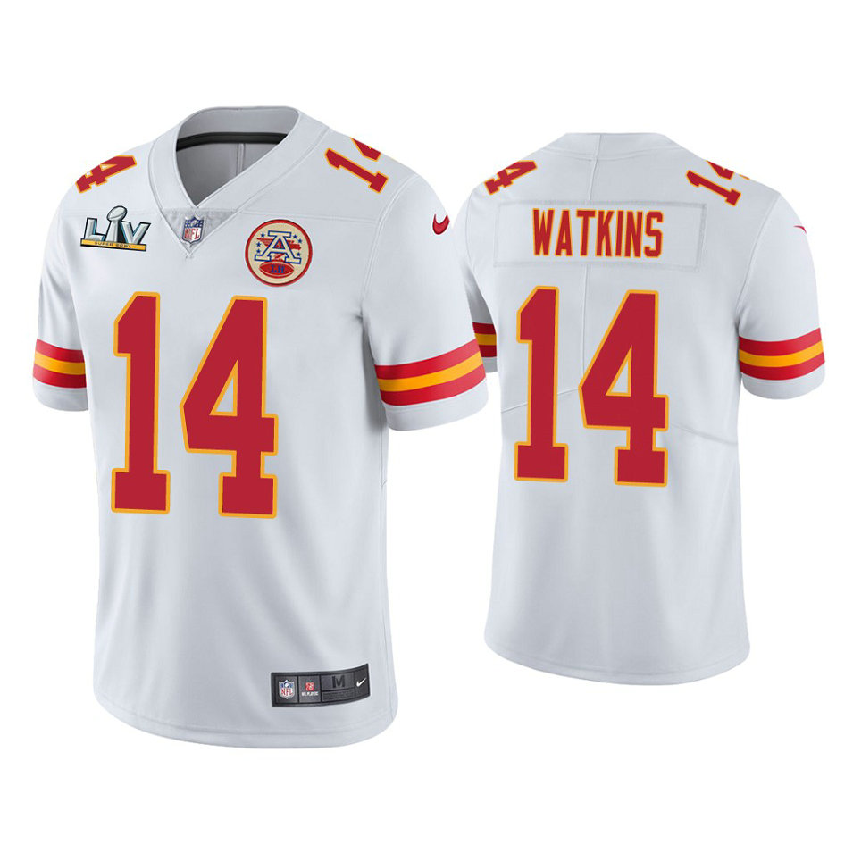 2021 Kansas City Chiefs #14 Sammy Watkins White Super Bowl LIV White Vapor Limited Jersey 2021 Kansas City Chiefs #14 Sammy Watkins White Super Bowl LIV White Vapor Limited Jersey