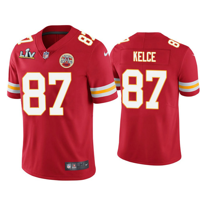 2021 Kansas City Chiefs #87 Travis Kelce Red Super Bowl LIV Red Vapor Limited Jersey