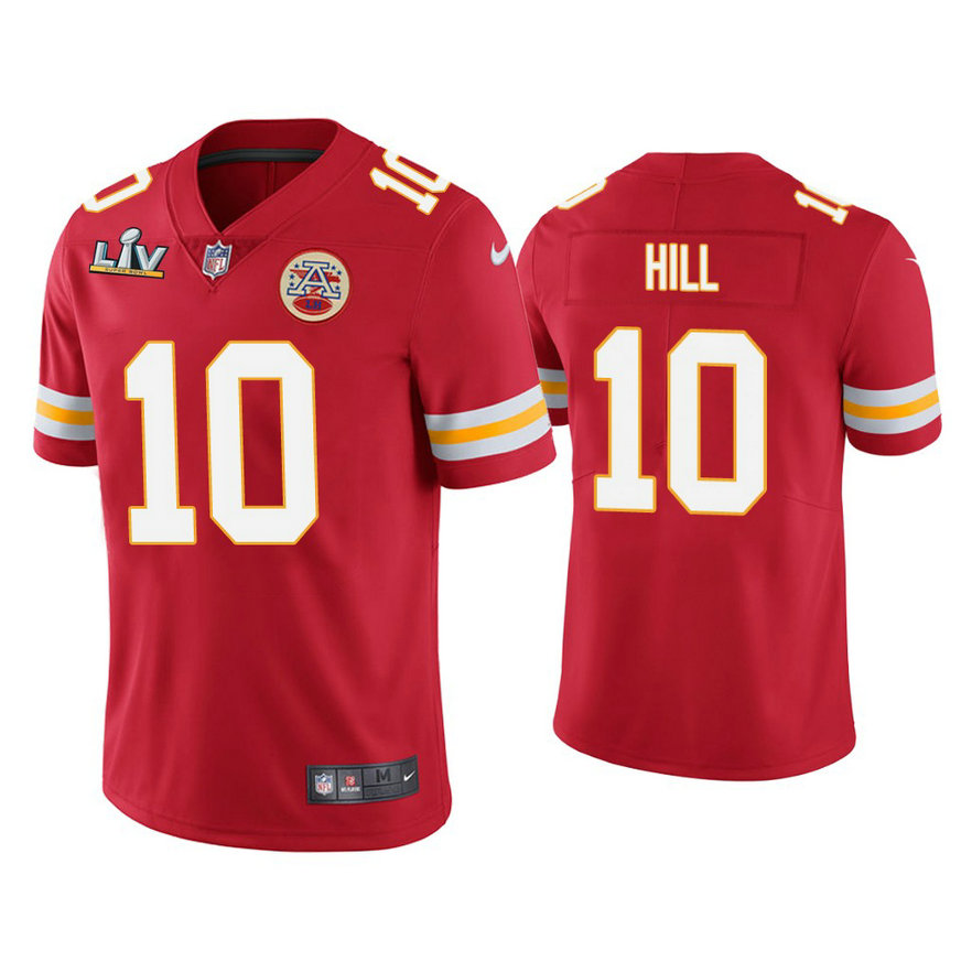2021 Kansas City Chiefs #10 Tyreek Hill Red Super Bowl LIV Red Vapor Limited Jersey 2021 Kansas City Chiefs #10 Tyreek Hill Red Super Bowl LIV Red Vapor Limited Jersey