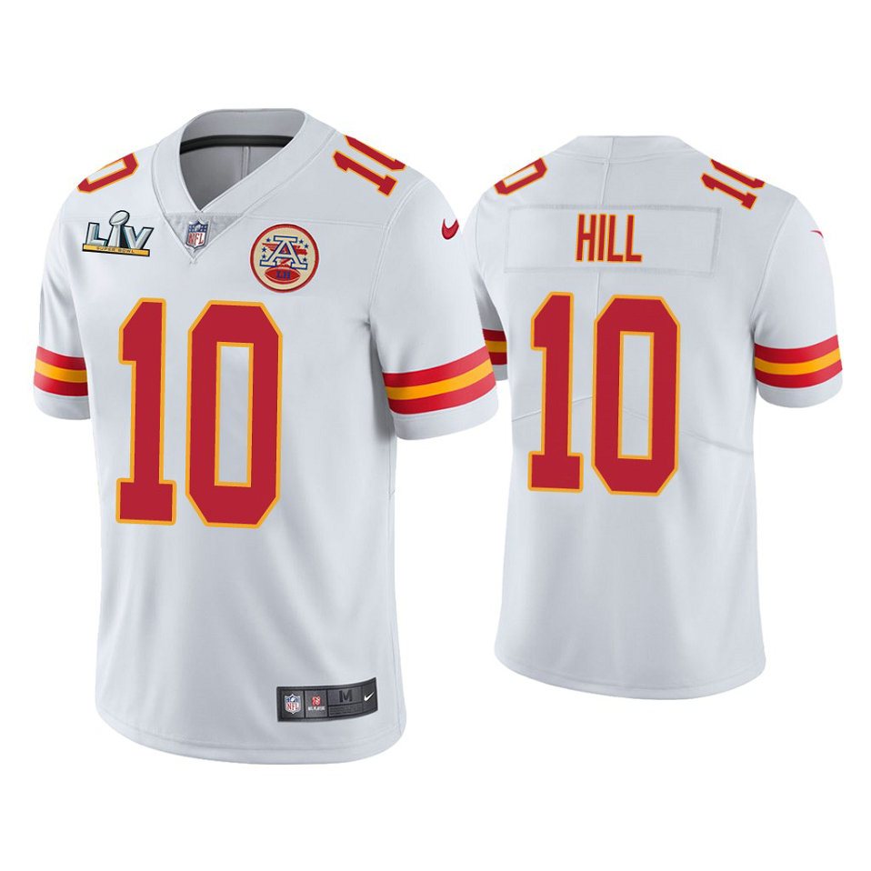 2021 Kansas City Chiefs #10 Tyreek Hill White Super Bowl LIV White Vapor Limited Jersey 2021 Kansas City Chiefs #10 Tyreek Hill White Super Bowl LIV White Vapor Limited Jersey